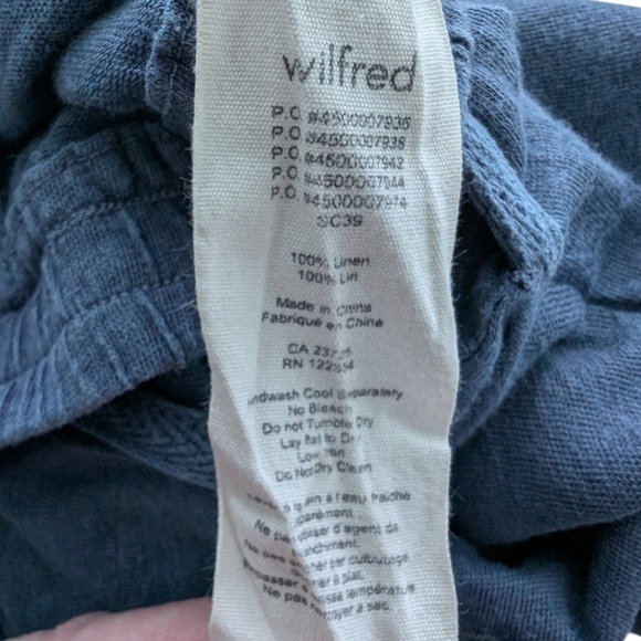 Aritzia Wilfred Free Joggers Slouchy Elastic Waist Womens S Pull-on Linen Blue - Picture 8 of 8